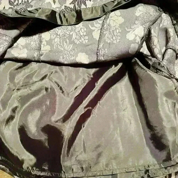 Ann Taylor Womens Skirt Gray Black Fit & Flare Floral Midi Formal Career Size 0P - Picture 5 of 6